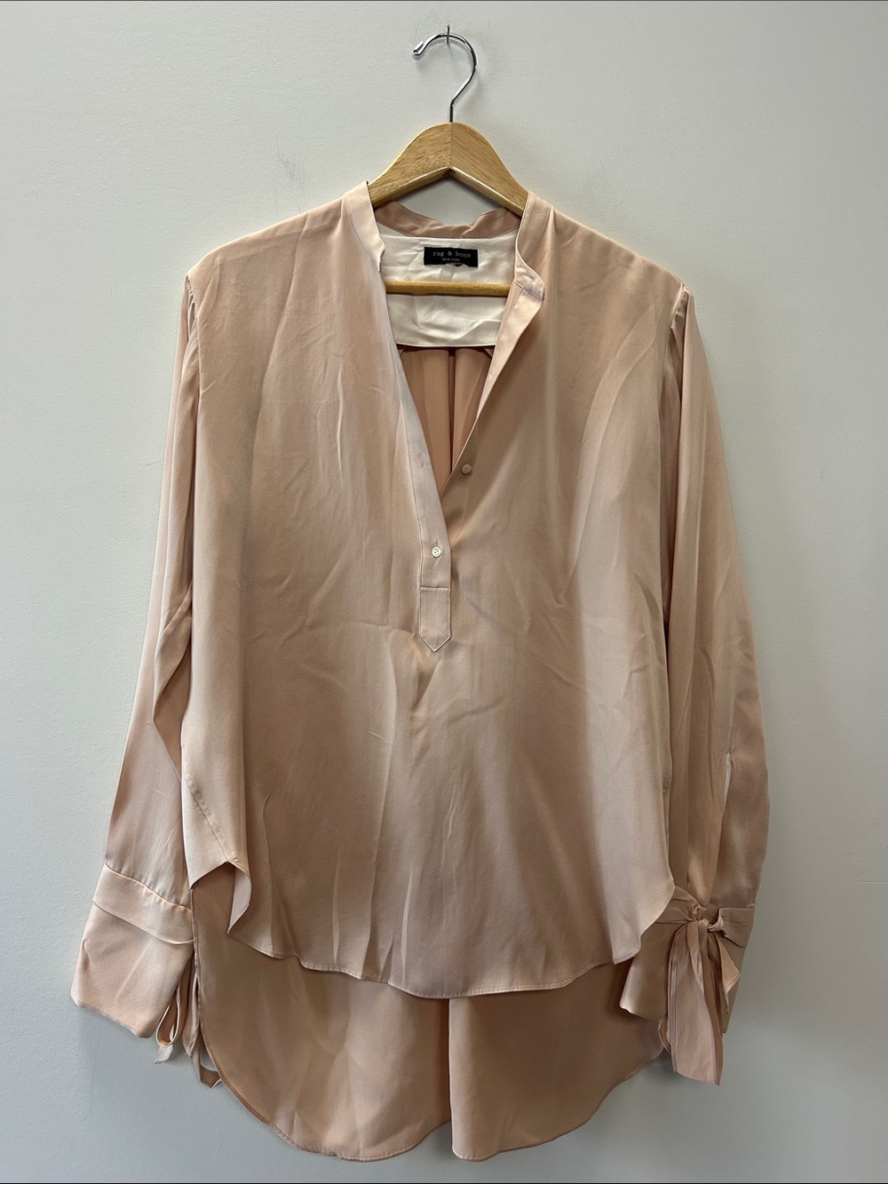 rag & bone blush pink silk tunic blouse